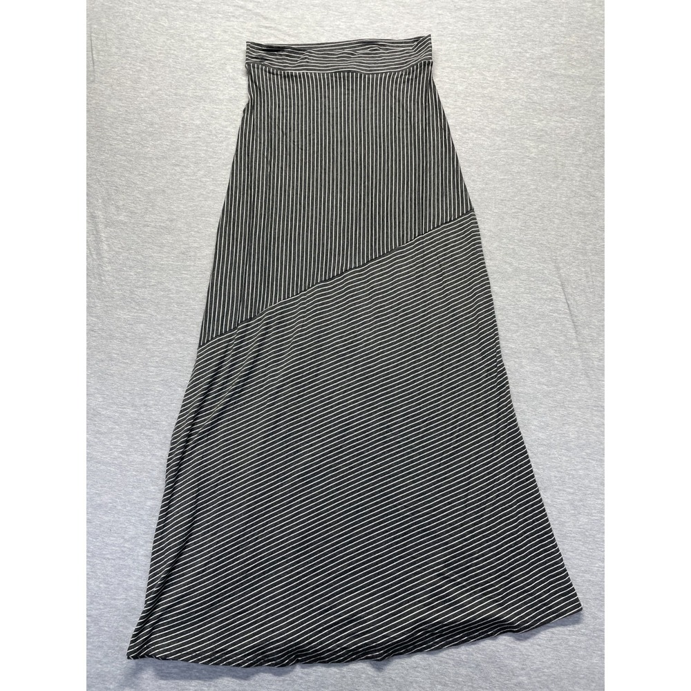 Anticipation Maxi Skirt Women's S 2/4 Black White Striped Casual Summer Pull On